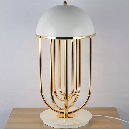Designerska lampa stołowa Dolce Vita Biało - złota ST-1602 white - Step Into Design